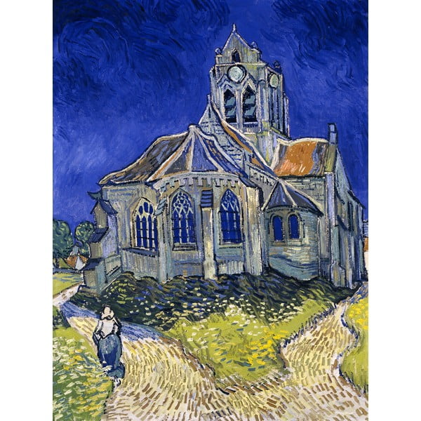 Reprodukciós kép 50x70 cm The Church at Auvers, Vincent van Gogh – Fedkolor
