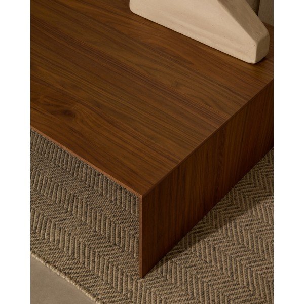 Sötét natúr színű dohányzóasztal diófa dekorral 70x140 cm Litto – Kave Home-image-3