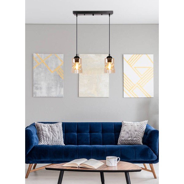 Fekete függőlámpa üveg búrával 10x44 cm Felis – Candellux Lighting-image-1