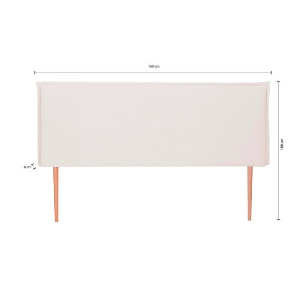 Bézs kárpitozott ágytámla 160x100 cm Edmond – Really Nice Things-image-4