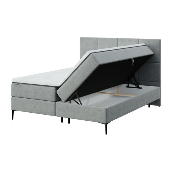 Szürke ágyneműtartós boxspring ágy 180x200 cm Bufo – MESONICA-image-2
