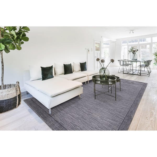 Sötétszürke gyapjú szőnyeg 160x240 cm Linea – Agnella-image-1