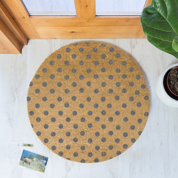 Grey Dots kerek lábtörlő, ⌀ 70 cm - Artsy Doormats-image-1