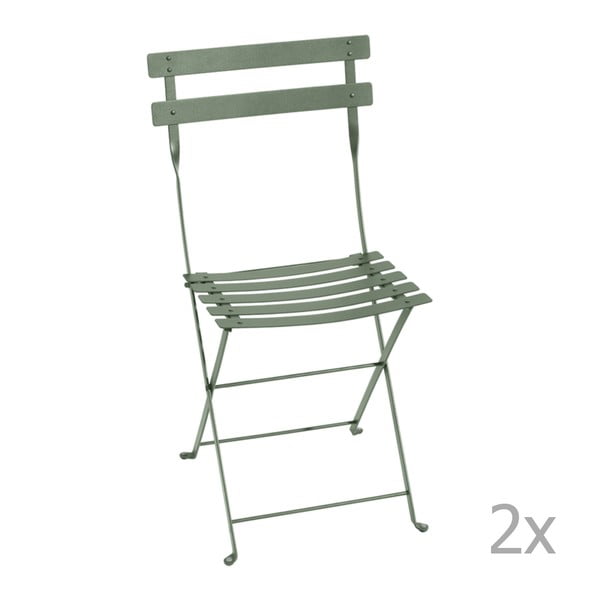 Bistro szürkészöld összecsukható kerti szék, 2 db - Fermob