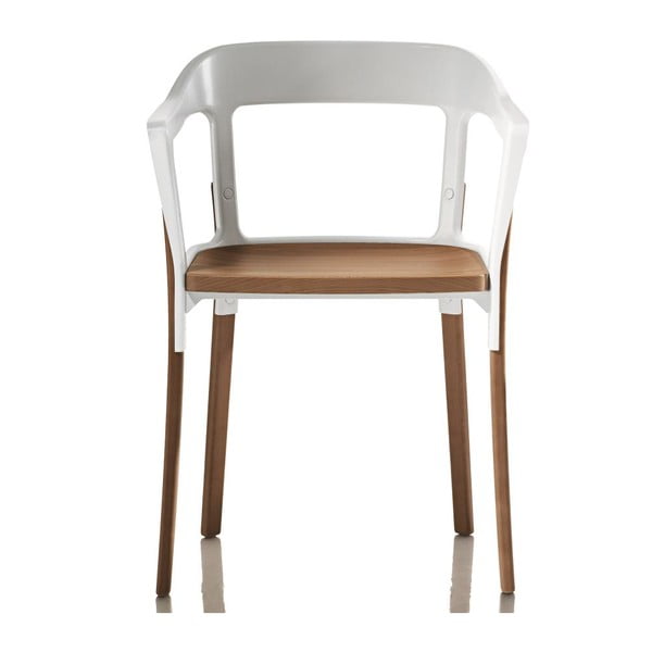 Steelwood fehér szék bükkfa lábakkal - Magis