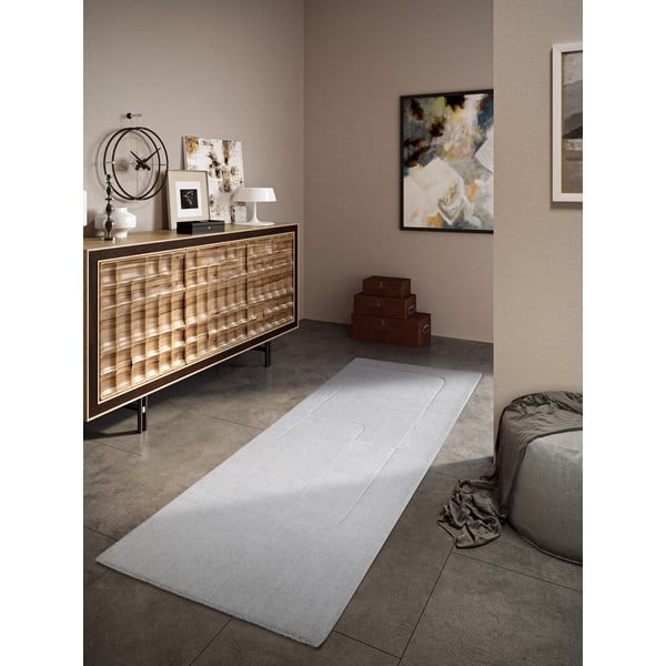 Krémszínű kézi szövésű gyapjú futószőnyeg 80x250 cm Charlotte – Villeroy&Boch-image-1