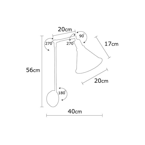 Fekete fali lámpa ø 20 cm Chicago – Opviq lights-image-4