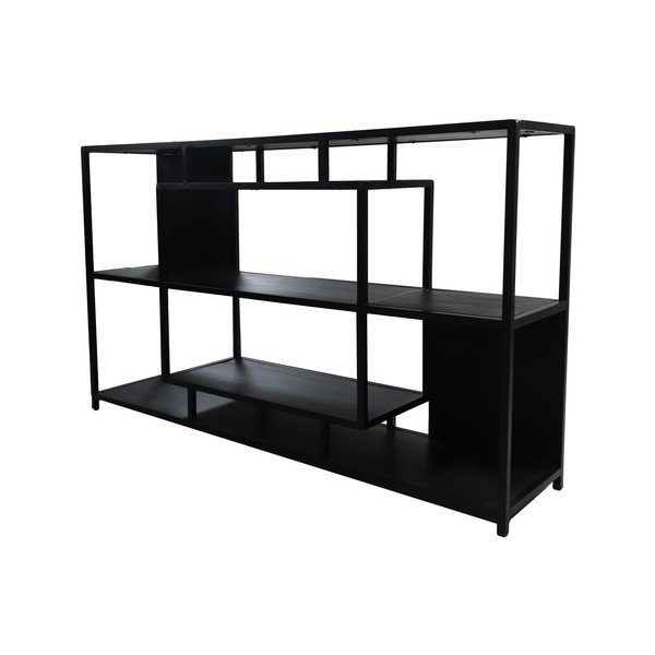 Fekete mangófa polcos állvány 150x90 cm - HSM collection-image-1