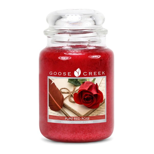Vőrős Rózsa illatú gyertya üvegben, égési idő 150 óra - Goose Creek