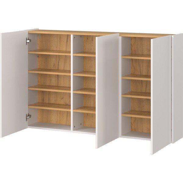 Krémszínű szekrény tölgyfa dekorral 138x87x25 cm Libbiano – Germania-image-2