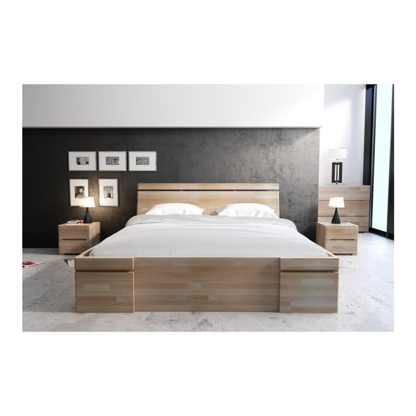 Sparta Maxi Bükk franciaágy tárolófiókokkal, 180 x 200 cm - Skandica-image-4