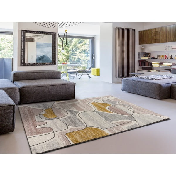 Sárga-krémszínű szőnyeg 135x190 cm Ashley – Universal-image-1