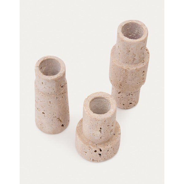 Kő gyertyatartó készlet 3 db-os Majid – Kave Home-image-4