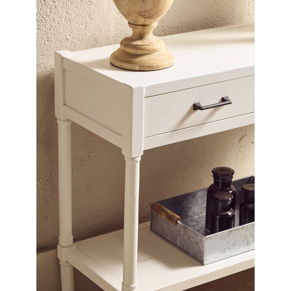 Fehér borovi fenyő konzolasztal 35x91 cm Heritage – Premier Housewares-image-3