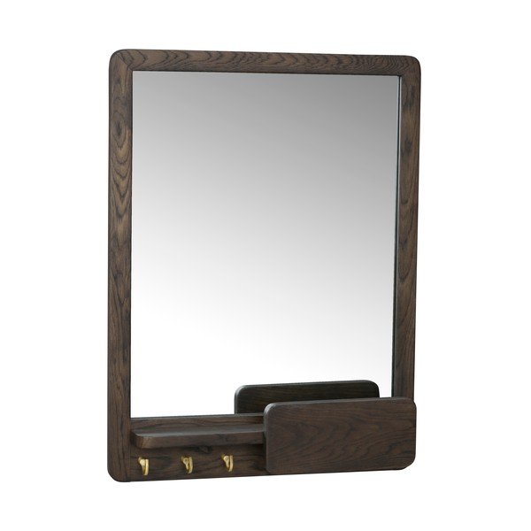 Fali tükör polccal és fa kerettel 45x60 cm Inverness - Rowico-image-2