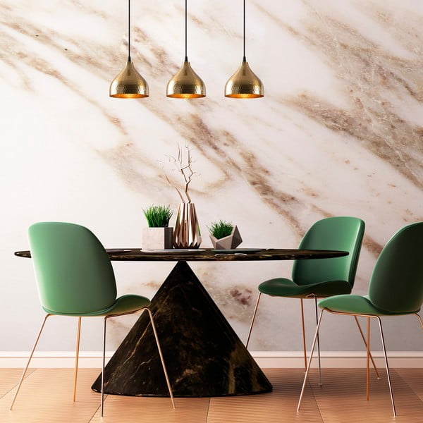 Aranyszínű függőlámpa fém búrával Tattoo – Opviq lights-image-1