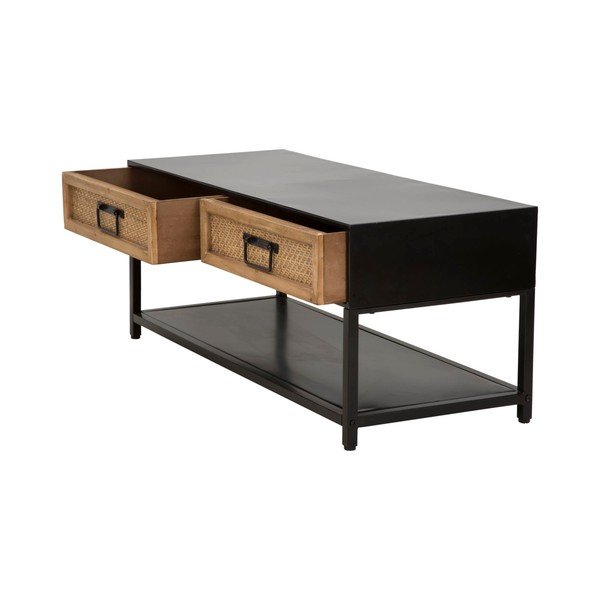 Fekete-natúr színű fém TV-állvány 95x38x38 cm Hanoi – Mauro Ferretti-image-3