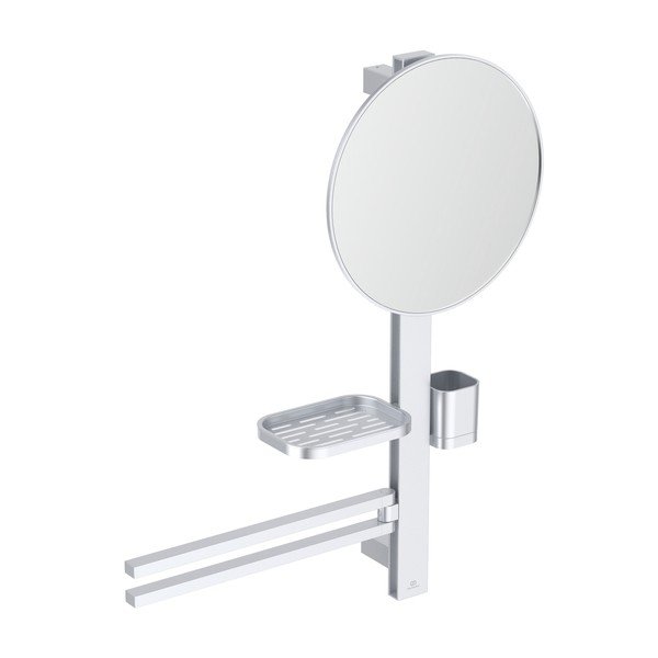 Fali tükör polccal-fogassal ø 33 cm ALU+ – Ideal Standard-image-2