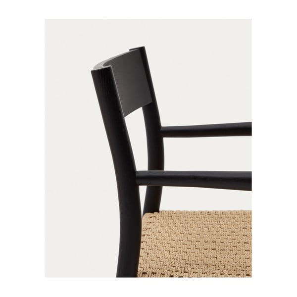 Fekete-natúr színű tölgyfa étkezőszék Yalia – Kave Home-image-3