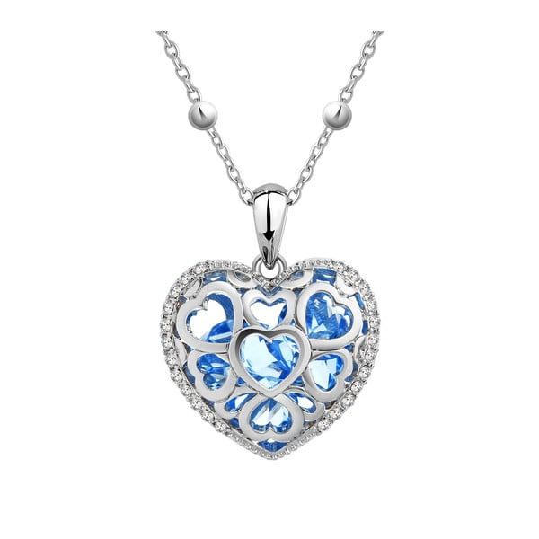 Heart nyaklánc kék kristályokkal - Swarovski Elements Crystals