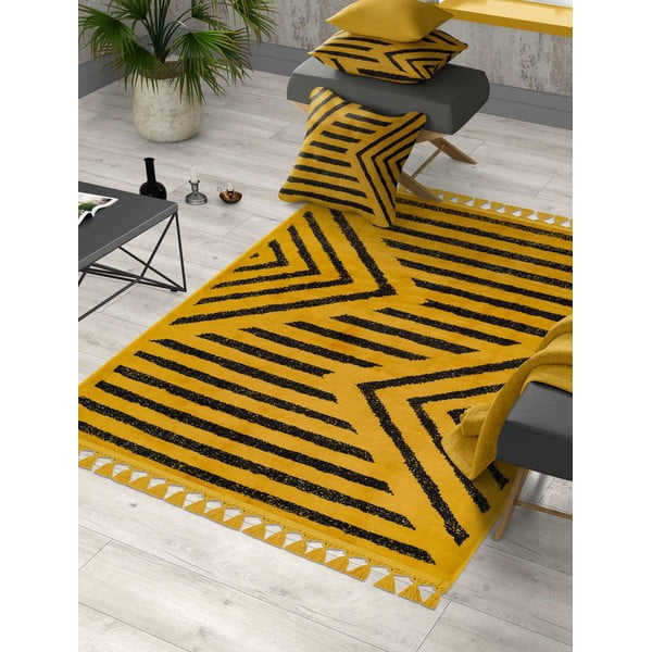 Sárga mosható futószőnyeg 300x80 cm - Vitaus-image-1