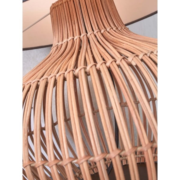 Sötétszürke-natúr színű asztali lámpa textil búrával (magasság 48 cm) Kalahari – Good&Mojo-image-4