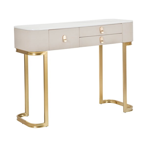 Bézs-aranyszínű konzolasztal 40x100 cm Beauty – Mauro Ferretti