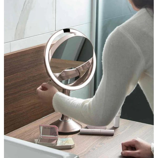 Kozmetikai tükör világítással-nagyítós (ötszörös) ø 20 cm Sensor Trio – simplehuman-image-3