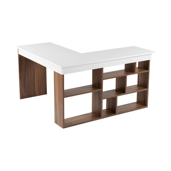 Íróasztal diófa dekorral 120x130 cm Vesper – Kalune Design