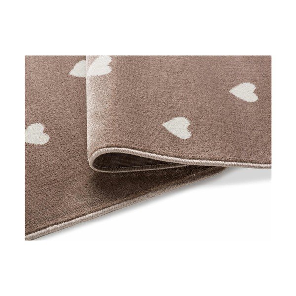 Beige Dots barna szívecskés szőnyeg, 133 x 190 cm - KICOTI-image-1