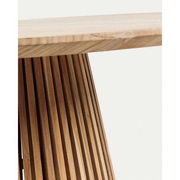 Natúr színű teakfa kerek étkezőasztal ø 90 cm Jeanette – Kave Home-image-2
