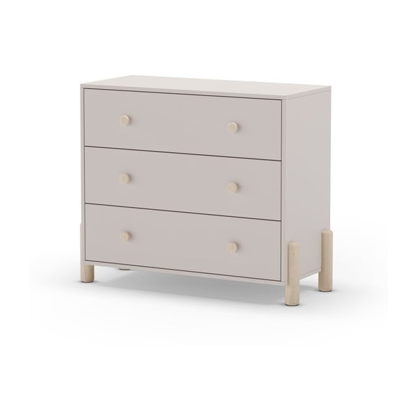 Krémszínű borovi fenyő alacsony gyerek komód 90x80 cm Enola – Marckeric-image-2