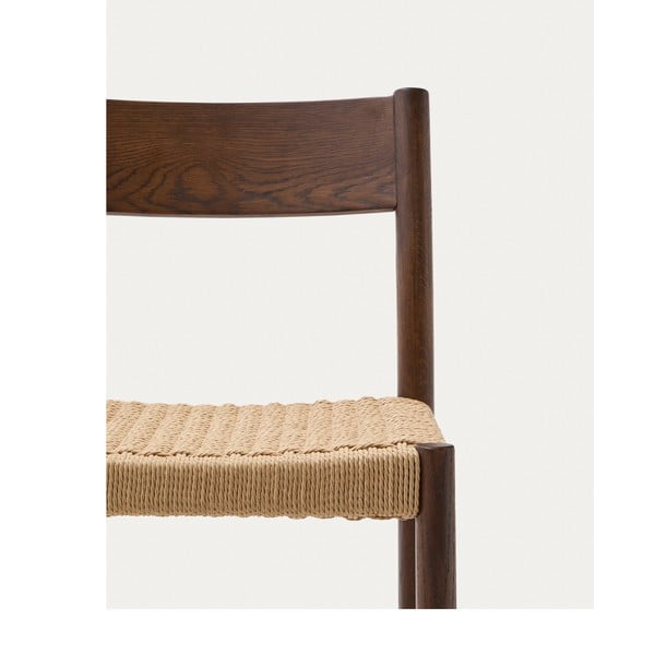 Barna-natúr színű tölgyfa bárszék (ülésmagasság 65 cm) Yalia – Kave Home-image-2