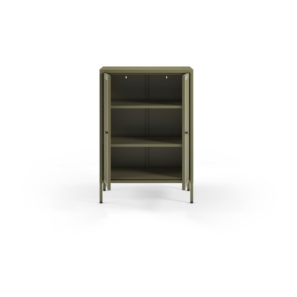 Zöld fém szekrény 70x100x40 cm Fayna – Marckeric-image-3