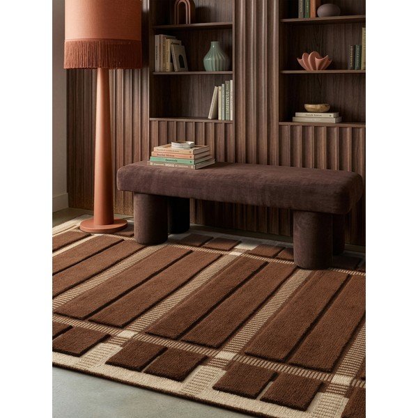 Barna-bézs kézi szövésű gyapjú szőnyeg 120x170 cm – Asiatic Carpets-image-1