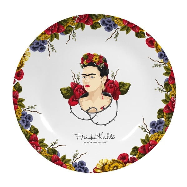 Frida Roses fali kerámia dísztányér - Frida Kahlo