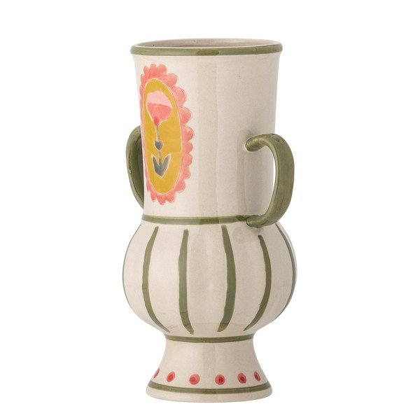 Bézs kőedény kézzel festett váza (magasság 21 cm) Odina – Bloomingville-image-2