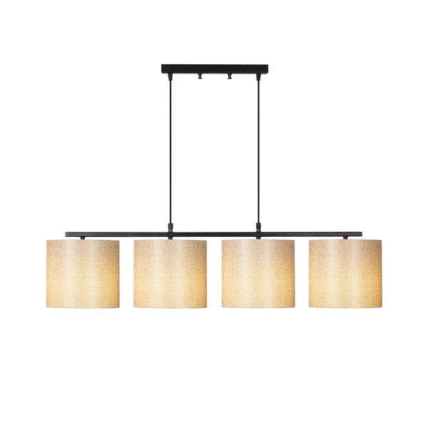 Fekete függőlámpa textil búrával Baston – Opviq lights-image-3