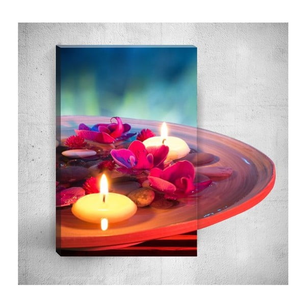 Candles With Flowers 3D fali kép, 40 x 60 cm - Mosticx