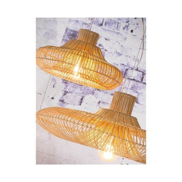 Kalahari dupla függőlámpa rattanból, ⌀ 45 cm - Good&Mojo-image-1