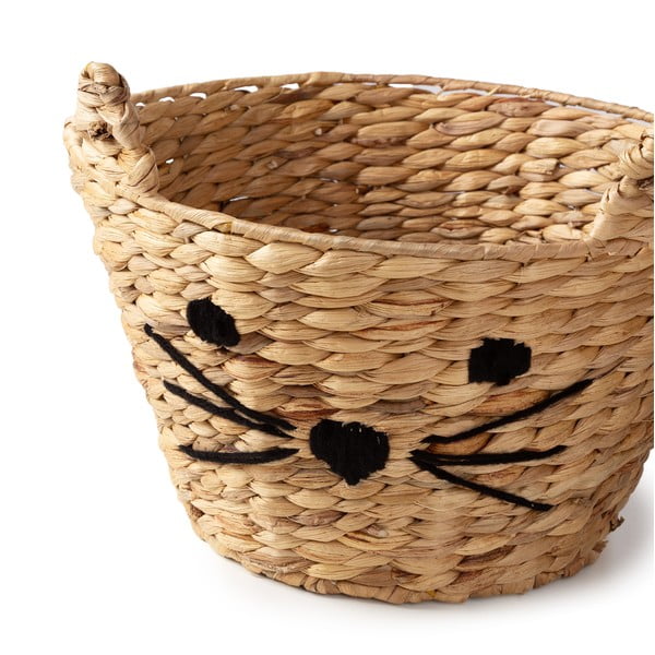 Natúr színű vízijácint játéktároló kosár ø 35x26 cm Cat – Compactor-image-3