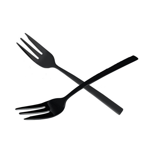 Fekete rozsdamentes acél desszertes villa szett 2 db-os Black – Orion-image-2