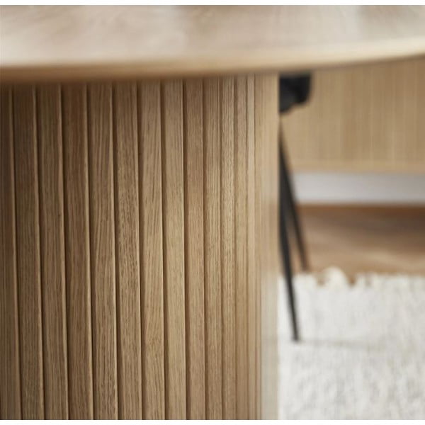 Étkezőasztal tölgyfa dekoros asztallappal 95x180 cm Nola – Unique Furniture-image-4