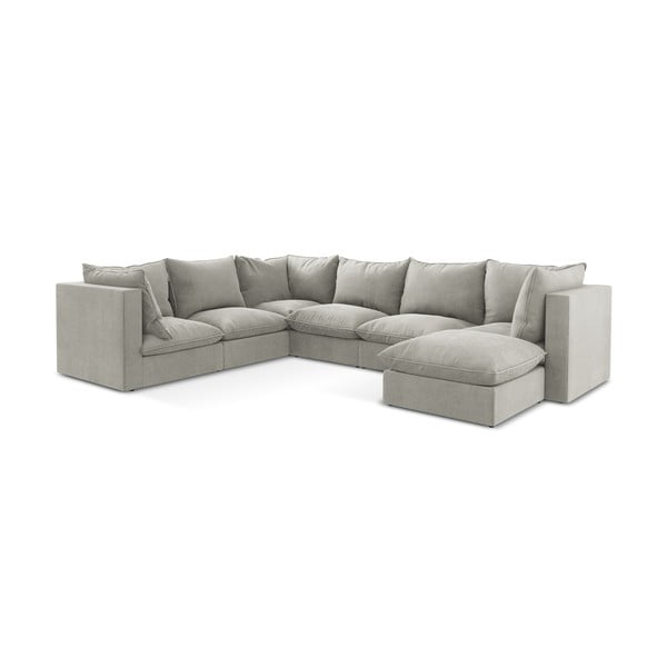Világosszürke sarokkanapé (bal oldali-U alakú) Manao – Makamii