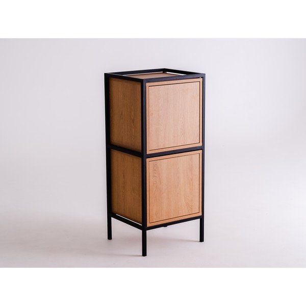 Fekete szekrény tölgyfa dekorral 45x102 cm Skap - CustomForm-image-2