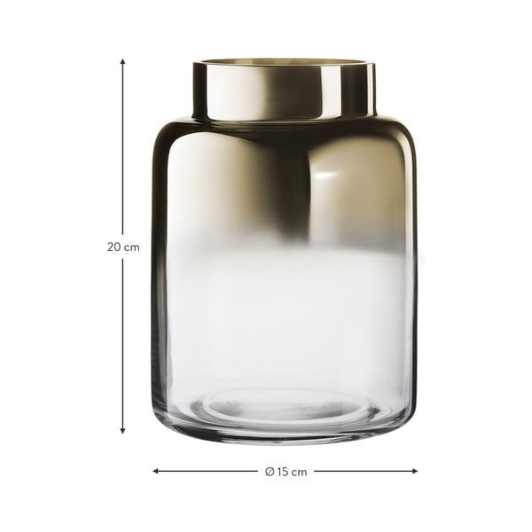 Uma kézzel fúvott aranyszínű üveg váza, magasság 20 cm - Westwing Collection-image-3