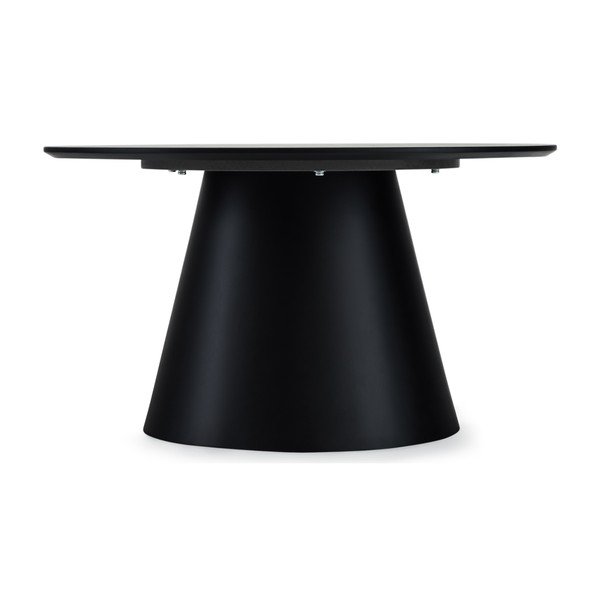 Fekete-sötétszürke dohányzóasztal márvány dekoros asztallappal ø 80 cm Tango – Furnhouse-image-3