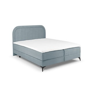 Világoskék boxspring ágy tárolóhellyel 160x200 cm Eclipse – Cosmopolitan Design