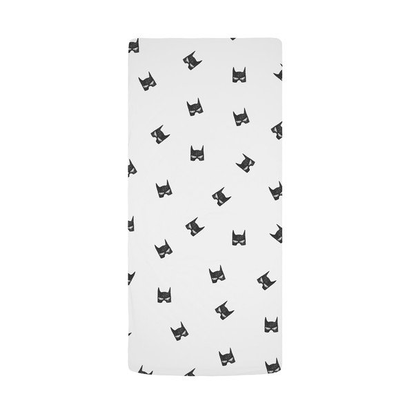 Fekete-fehér gumis pamut-szatén gyerek lepedő babaágyhoz 60x120 cm Be a Hero – Butter Kings