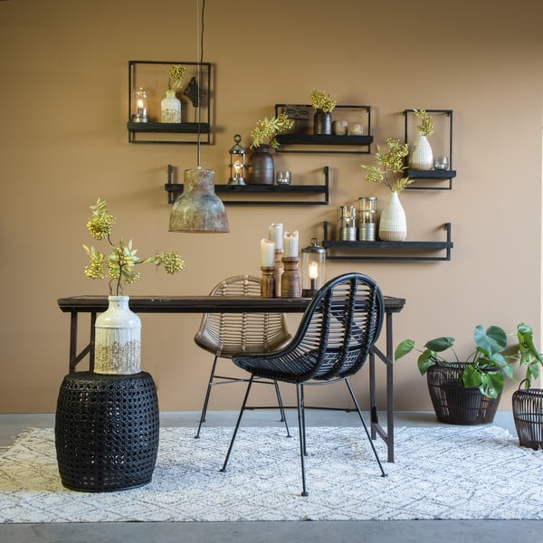 Matt fekete jegenyefenyő fali polc Maddison – Light & Living-image-1